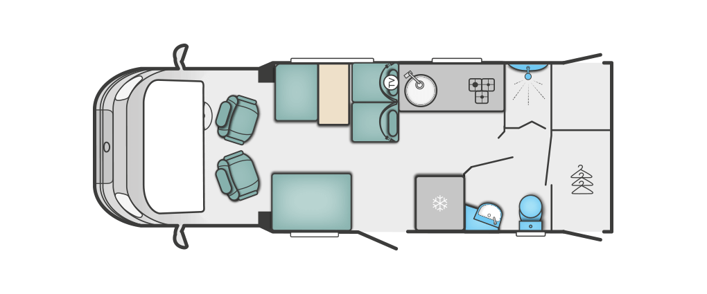 layout of the 2019 Swift Coastline Design Edition 614.