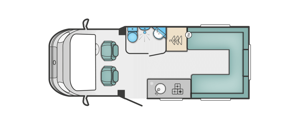 layout of the 2019 Swift Coastline Design Edition 622.