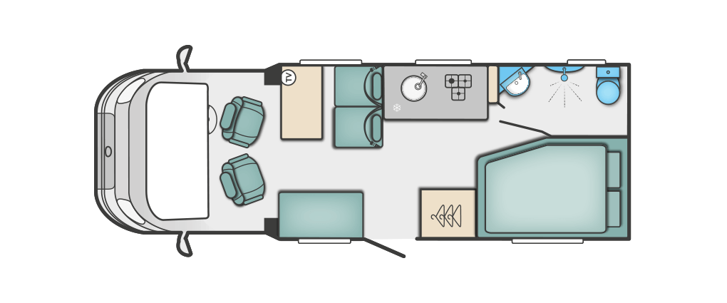 layout of the 2019 Swift Coastline Design Edition 664.