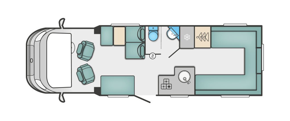 layout of the 2019 Swift Coastline Design Edition 674.