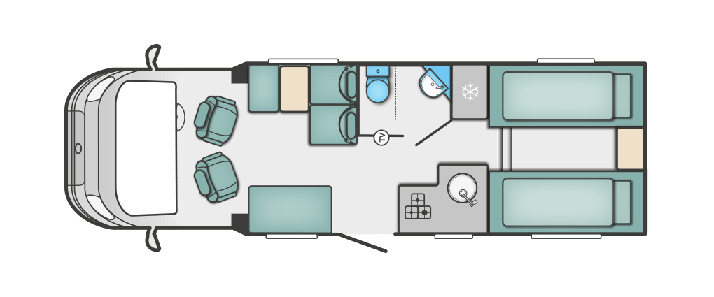 layout of the 2019 Swift Coastline Design Edition 684.