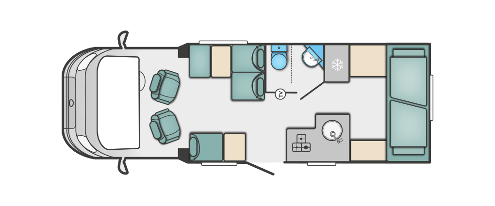 layout of the 2019 Swift Coastline Design Edition 695.